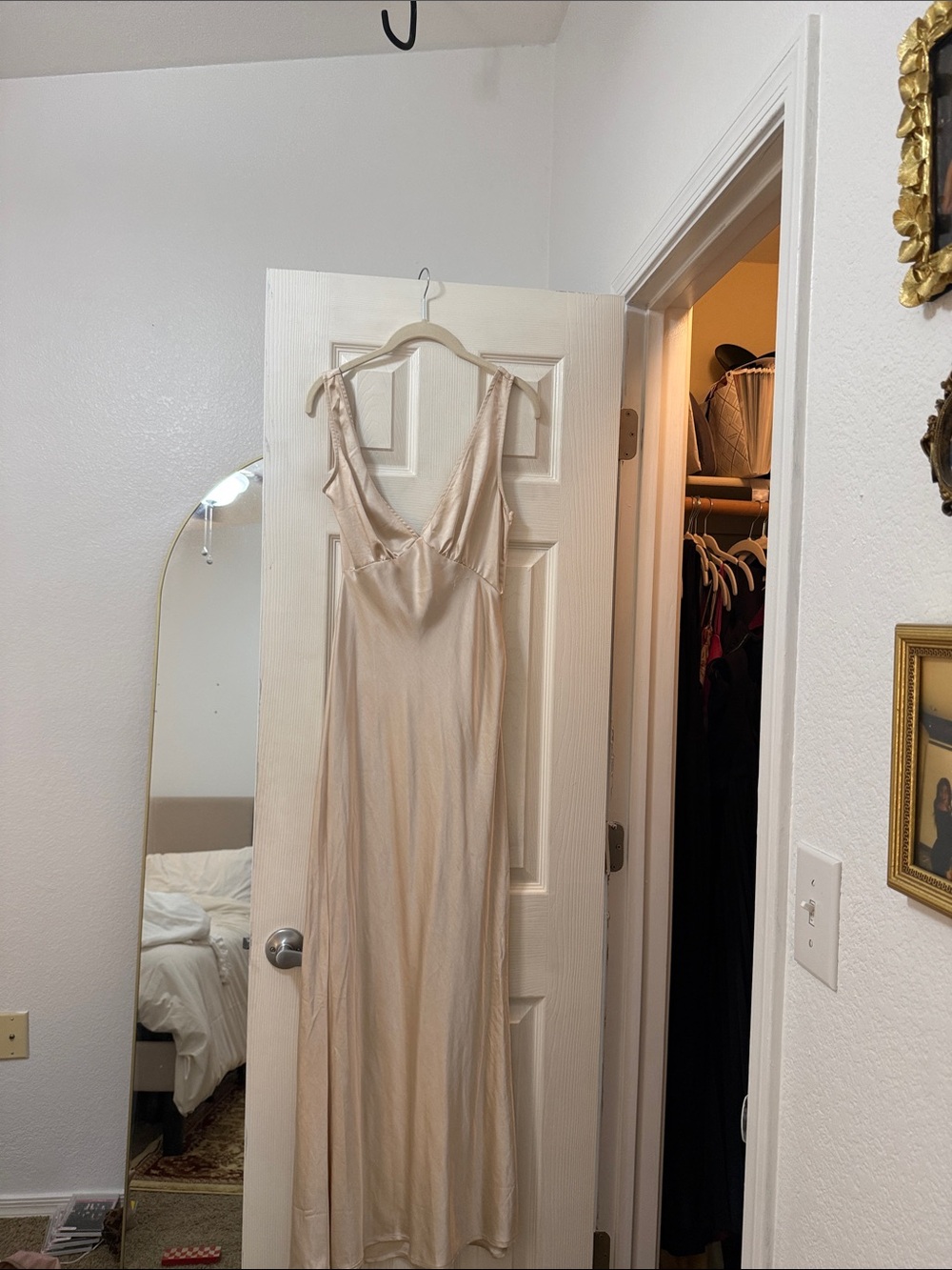 Princess Polly Cream Maxi Slip Dress